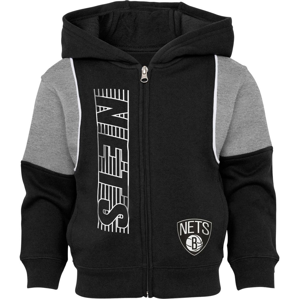 Brooklyn Nets Full Zip Hoodie Hooded Sweatshirt