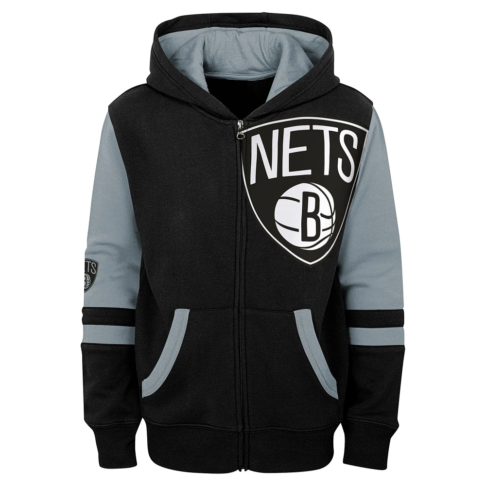 Preschool Black Brooklyn Nets Straight To The League Full-Zip Hoodie