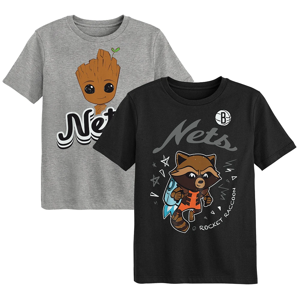 Ensemble de t-shirts deux pièces pour enfants d'âge préscolaire Brooklyn Nets Gardiens la Galaxie