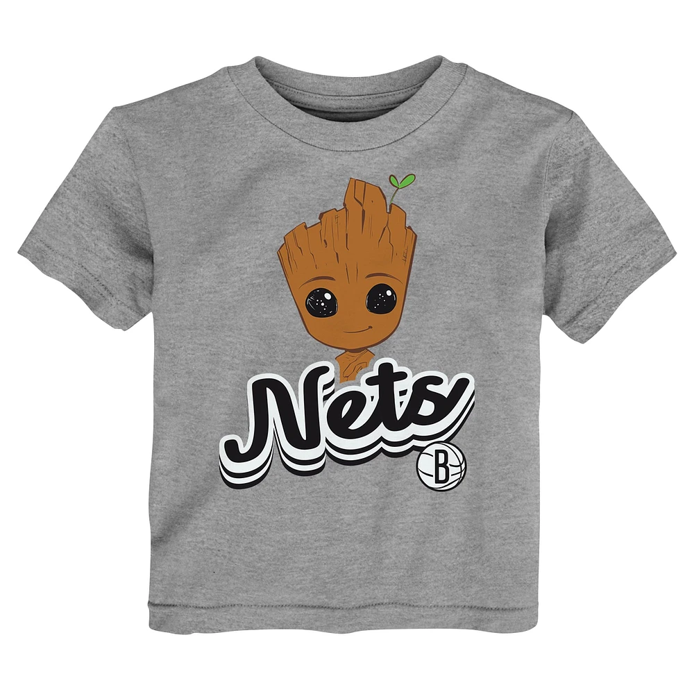 Toddler Heather Gray Brooklyn Nets Two-Piece Guardians Of The Galaxy T-Shirt Set