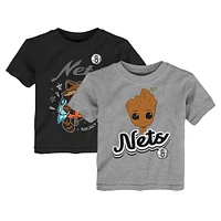 Toddler Heather Gray Brooklyn Nets Two-Piece Guardians Of The Galaxy T-Shirt Set