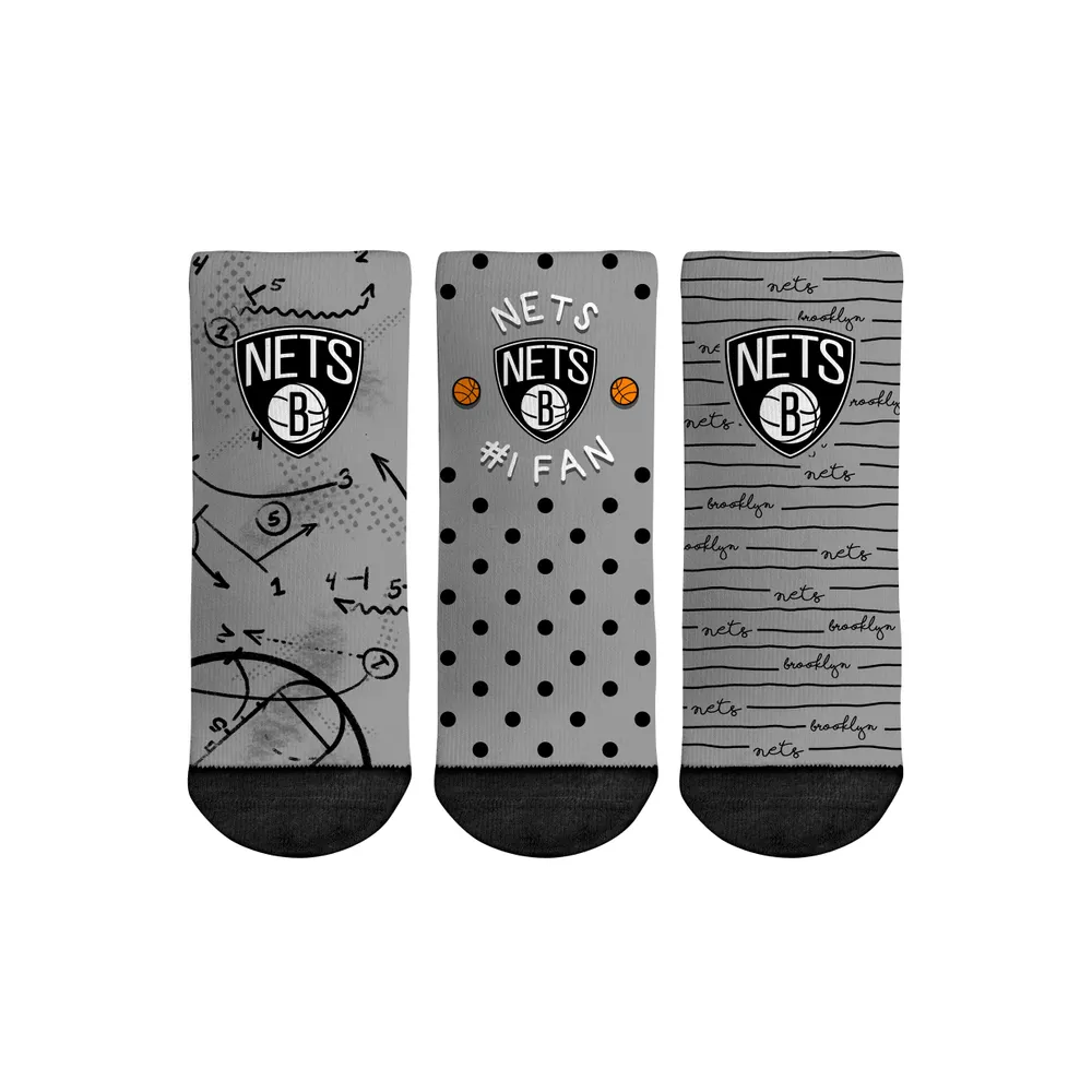 Chaussettes Rock Em pour tout-petit Brooklyn Nets #1 Fan Lot de 3 paires de chaussettes