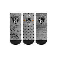 Chaussettes Rock Em pour tout-petit Brooklyn Nets #1 Fan Lot de 3 paires de chaussettes