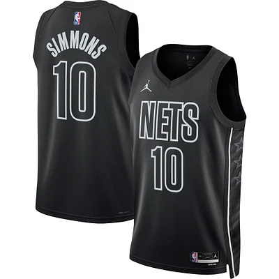 Unisexe Jordan Brand Ben Simmons Maillot Brooklyn Nets Swingman Noir - Statement Edition