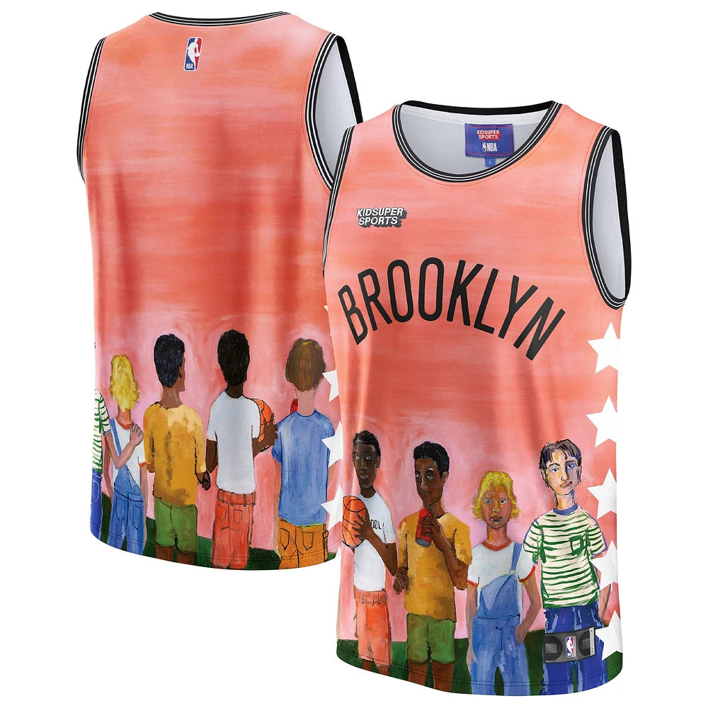 Maillot unisexe NBA & KidSuper Studios by Fanatics Coral Brooklyn Nets Hometown Jersey