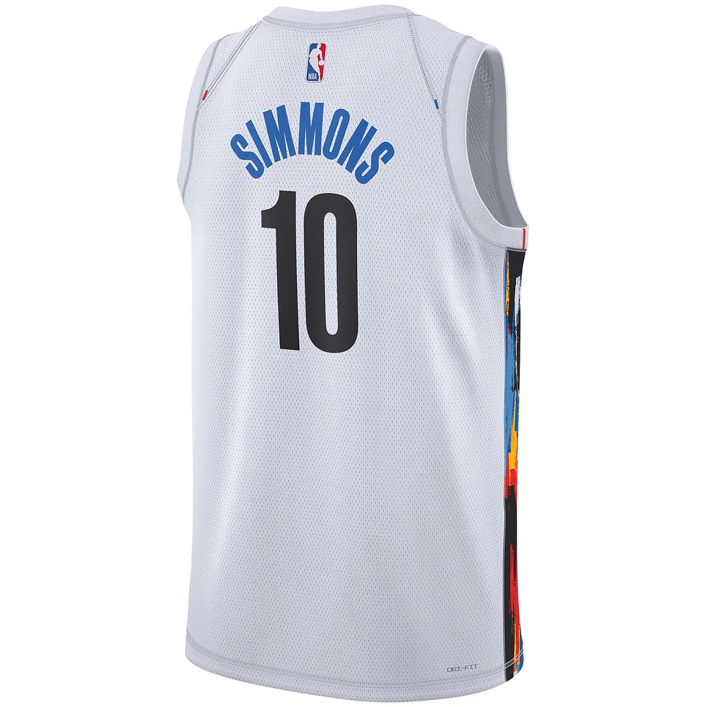 Maillot Swingman unisexe Nike Ben Simmons Brooklyn Nets 2022/23 blanc - City Edition