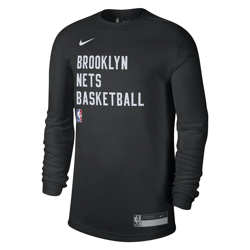 T-shirt à manches longues unisexe Nike Brooklyn Nets 2023/24 Legend On-Court Practice noir