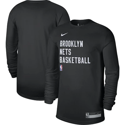 T-shirt à manches longues unisexe Nike Brooklyn Nets 2023/24 Legend On-Court Practice noir