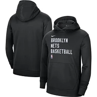 Sweat à capuche unisexe Nike noir Brooklyn Nets 2023/24 Performance Spotlight On-Cour Practice