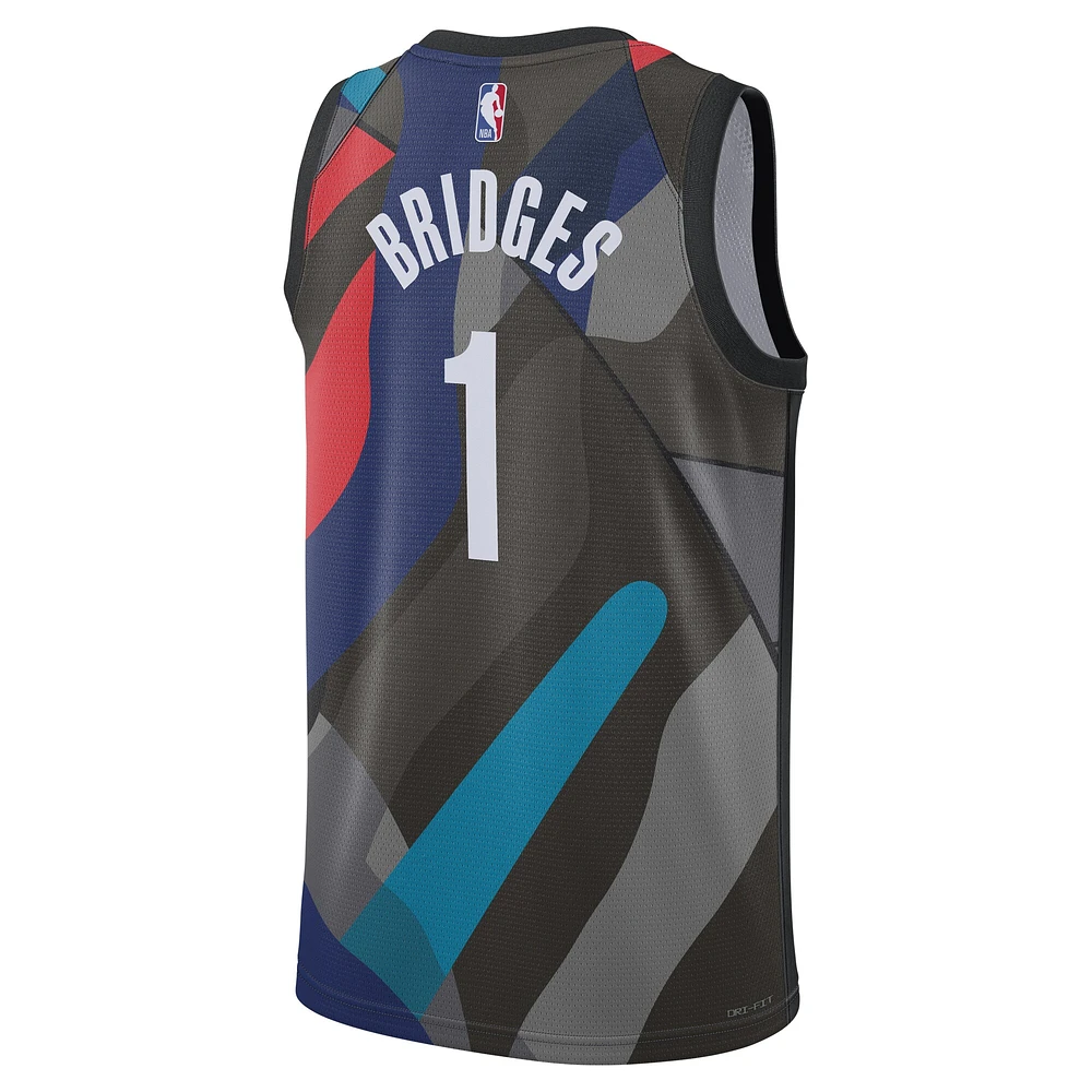 NI4 Brooklyn Nets Noir 23-24 City Mikal Bridges NBA Edition Swingman Maillots JERMENSWG