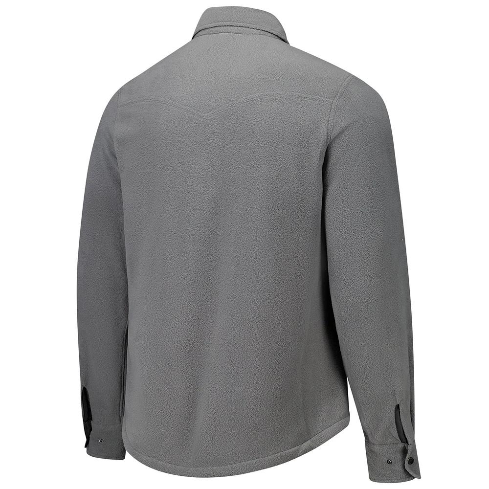 Unisex Sportiqe Charcoal Brooklyn Nets High Country Reeves Full-Button Long Sleeve Shirt