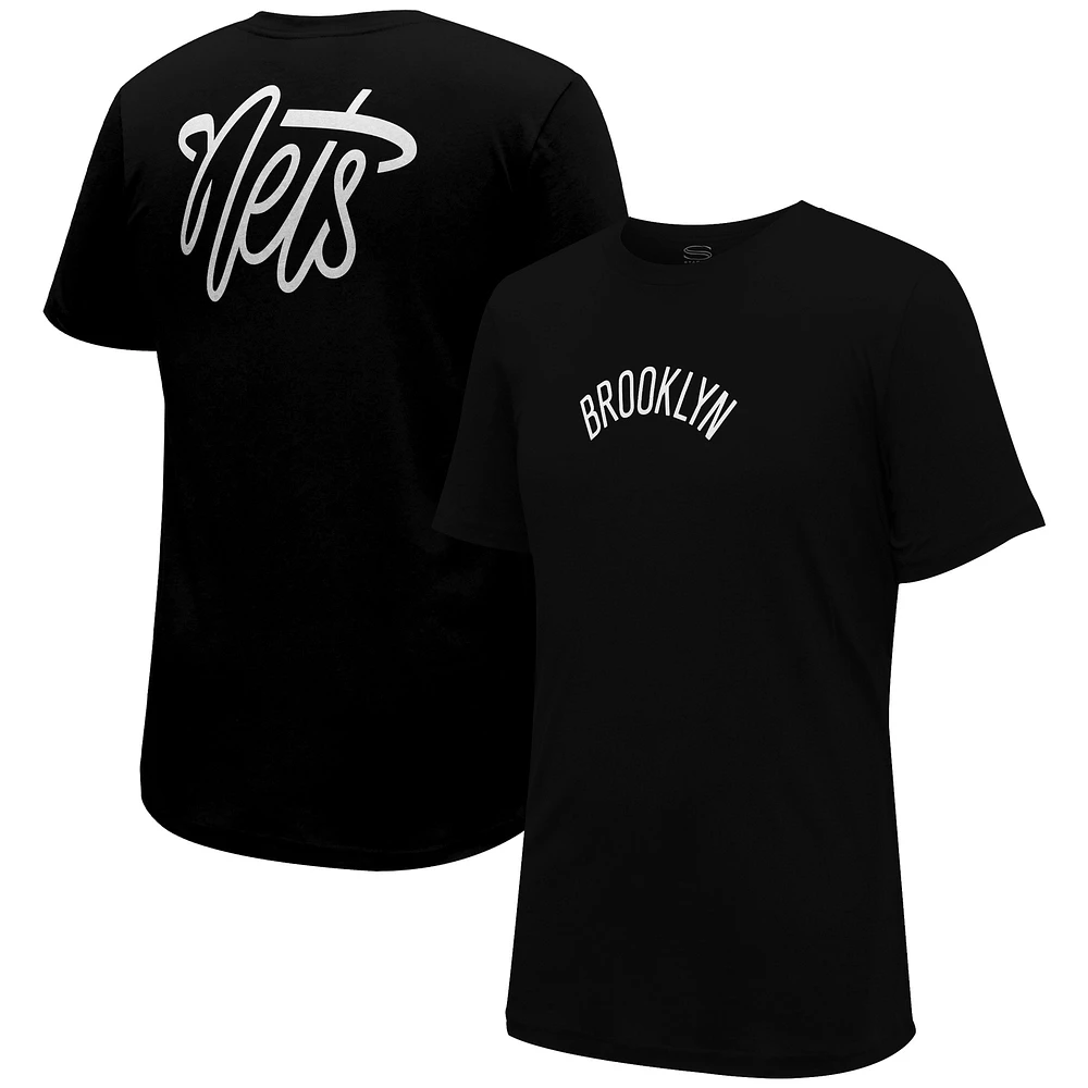 T-shirt unisexe Stadium Essentials noir Brooklyn Nets Origins Script