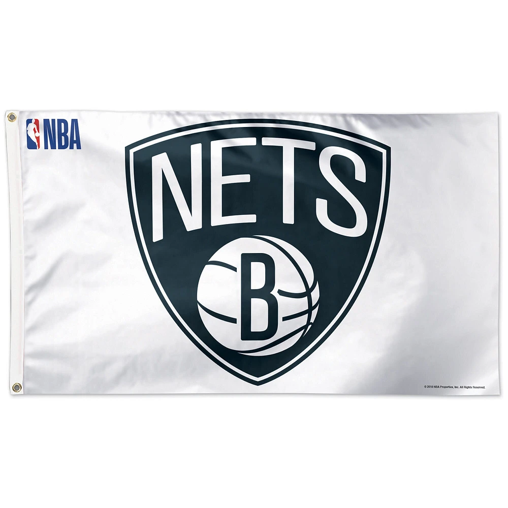 WinCraft Brooklyn Nets Drapeau unilatéral avec logo 3 pi x 5 pi