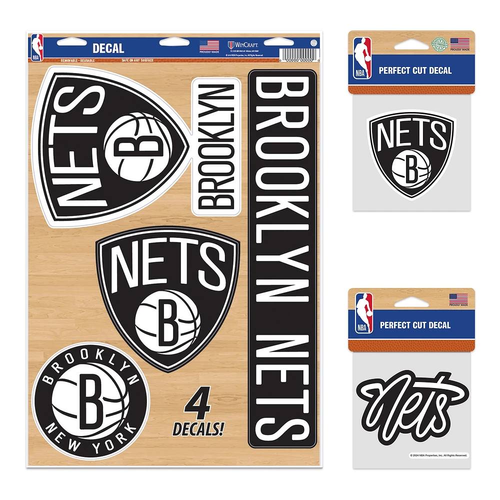 Pack de décalcomanies WinCraft Brooklyn Nets