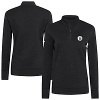 Women's Levelwear  Black Brooklyn Nets Cushion Quarter-Zip Pullover