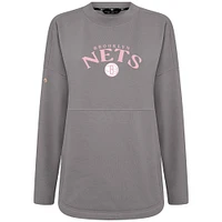 Women's Levelwear  Gray Brooklyn Nets Mother's Day Beaudry Arched Pullover Sweatshirt