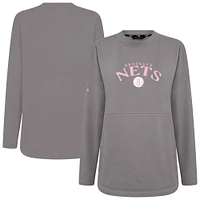 Women's Levelwear  Gray Brooklyn Nets Mother's Day Beaudry Arched Pullover Sweatshirt