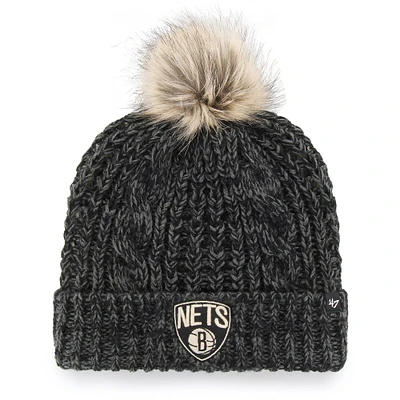 Bonnet en tricot à revers Meeko Brooklyn Nets '47 pour femme avec pompon