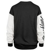 Women's '47 Black Brooklyn Nets  Rise Andie Oversized Pullover Sweatshirt