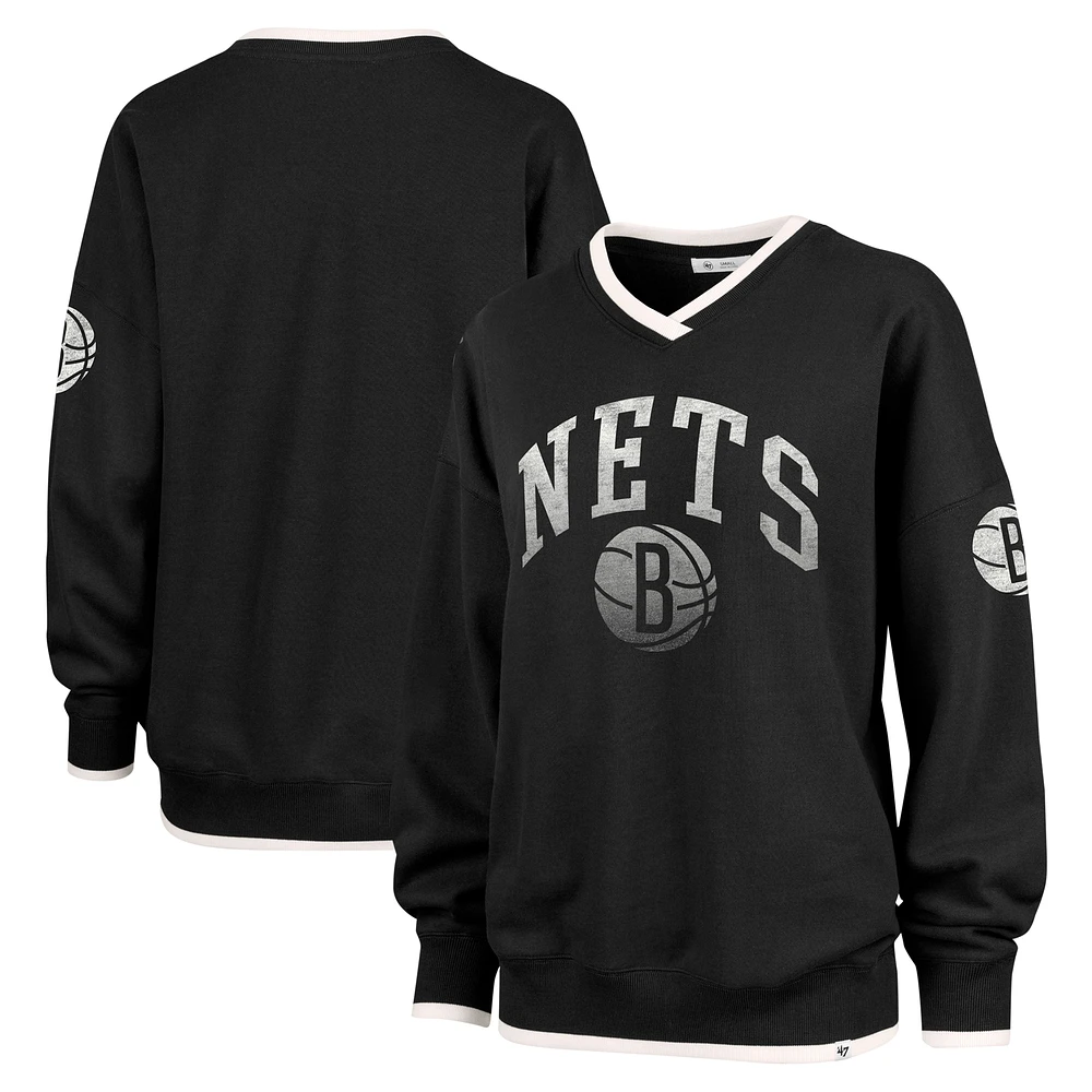 Sweat-shirt oversize noir pour femme '47 Brooklyn Nets Rise Wax Pack Daze '80s