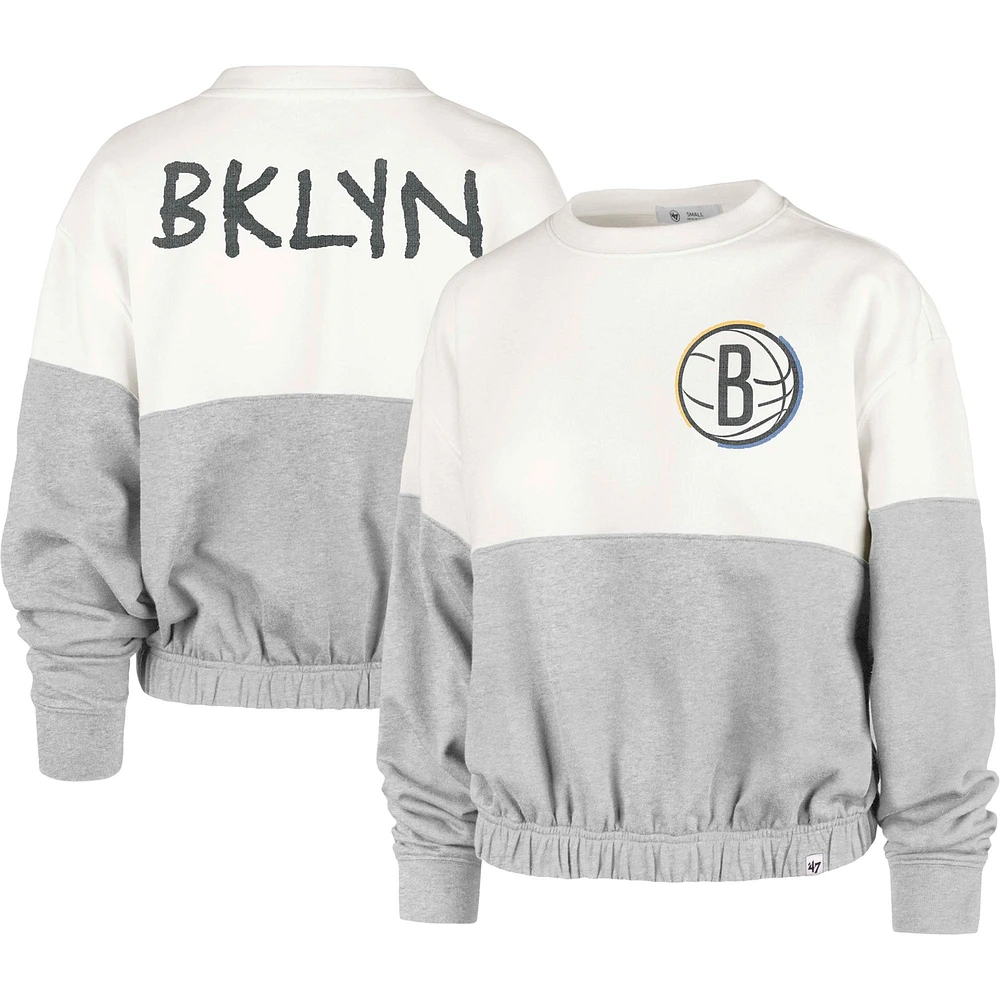 Sweat-shirt '47 Cream Brooklyn Nets 2022/23 City Edition Take Two Bonita pour femme