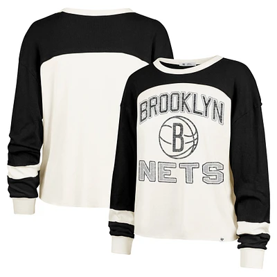 T-shirt à manches longues raglan '47 Cream Brooklyn Nets pour femme