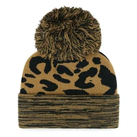 Bonnet en tricot à revers rosette '47 Leopard Brooklyn Nets pour femmes avec pompon