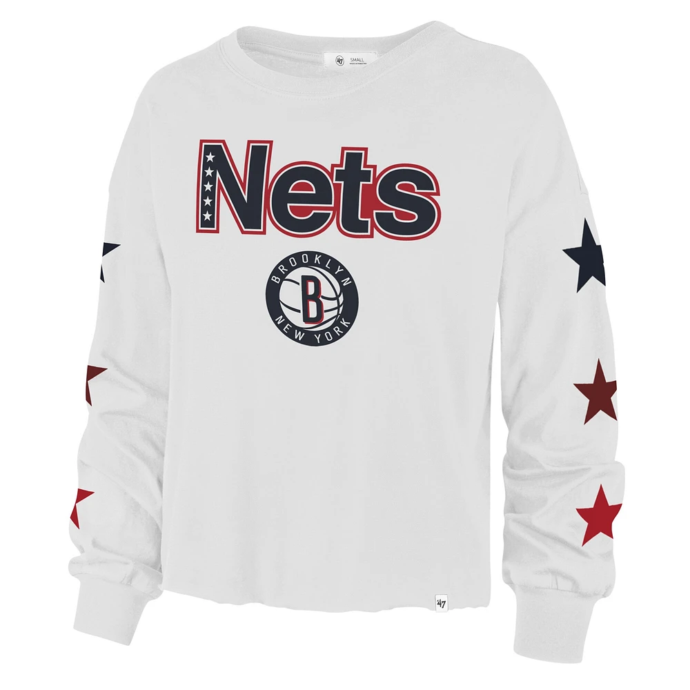 T-shirt à manches longues pour femme '47 Brooklyn Nets 2021/22 City Edition Call Up Parkway