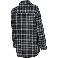 Chemise de nuit boutonnée Boyfriend College Concepts pour femmes, noir/gris, Brooklyn Nets