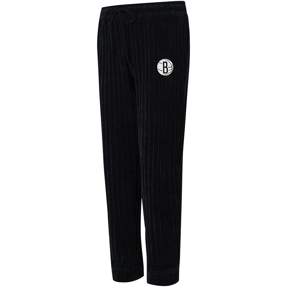 Pantalon Linger noir Brooklyn Nets College Concepts pour femmes