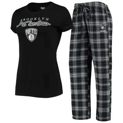 Brooklyn Nets Concepts Sport Women's Black/Gray Lodge T-Shirt and Pants Sleep Set