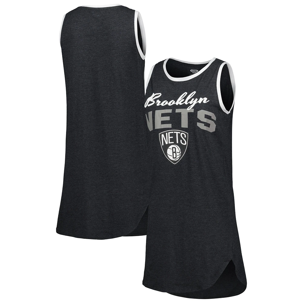 Chemise de nuit sans manches Brooklyn Nets Concepts Sport pour femme, noire