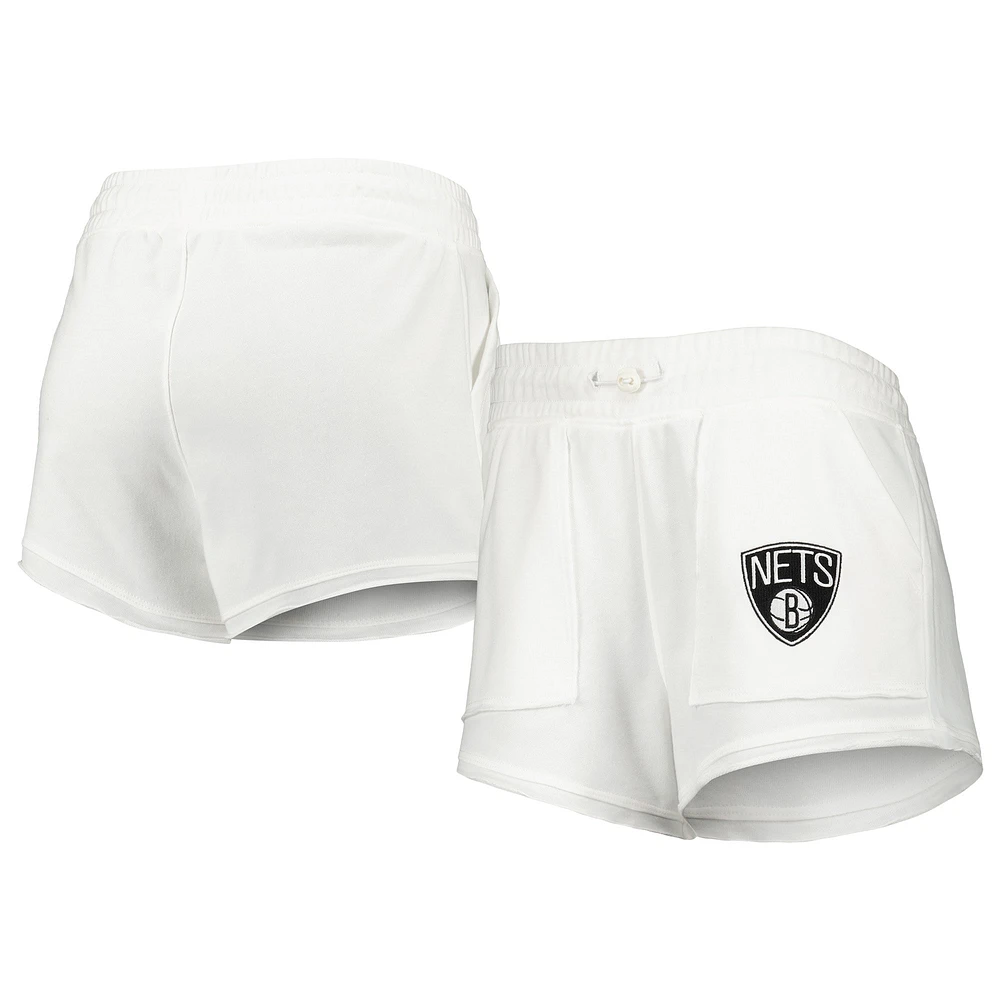 Women's Concepts Sport  White Brooklyn Nets Sunray Shorts