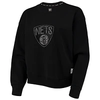 Sweat-shirt DKNY Sport Brooklyn Nets Carrie strass noir pour femme