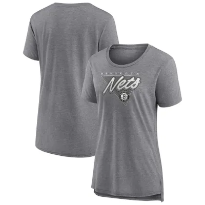 Brooklyn Nets Fanatics Branded Women's True Classics Tri-Blend T-Shirt - Heathered Gray