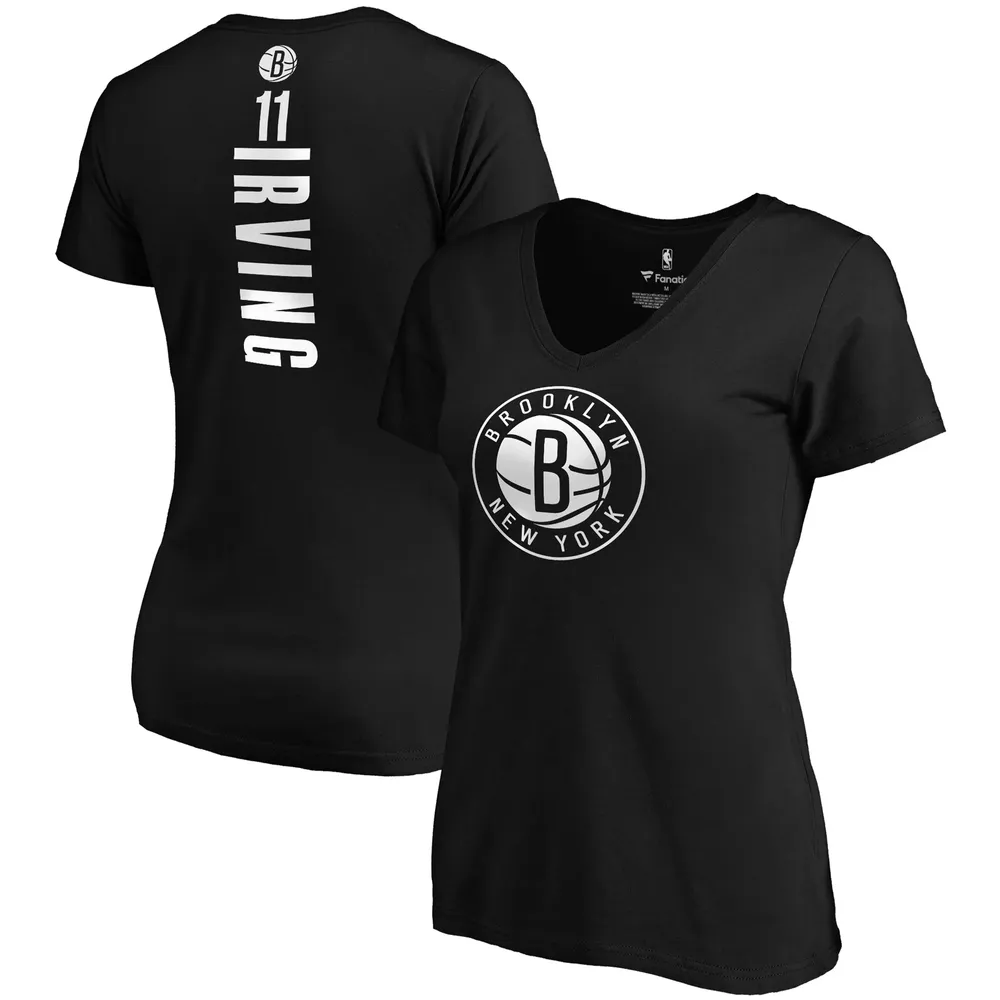 Women's Fanatics Branded Kyrie Irving Black Brooklyn Nets Playmaker Name &  Number Long Sleeve V-Neck T-Shirt