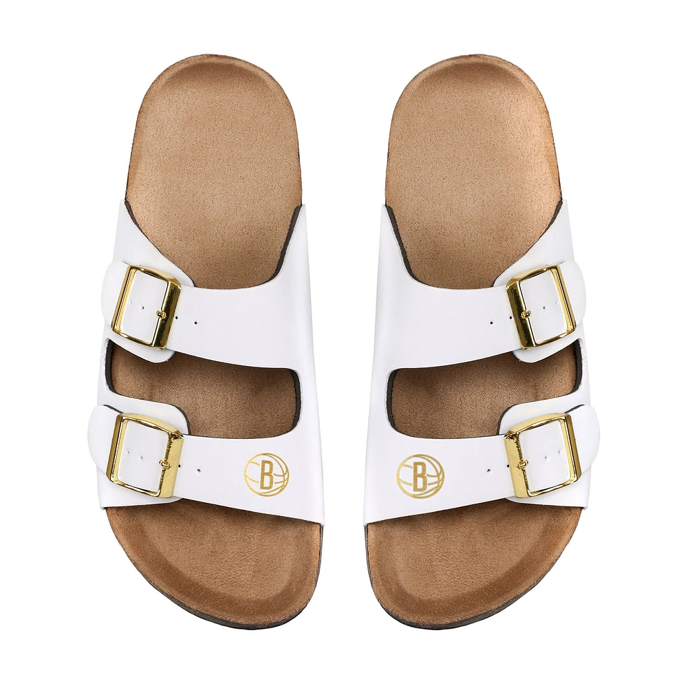 Brooklyn Nets FOCO Women's Double-Buckle Sandals