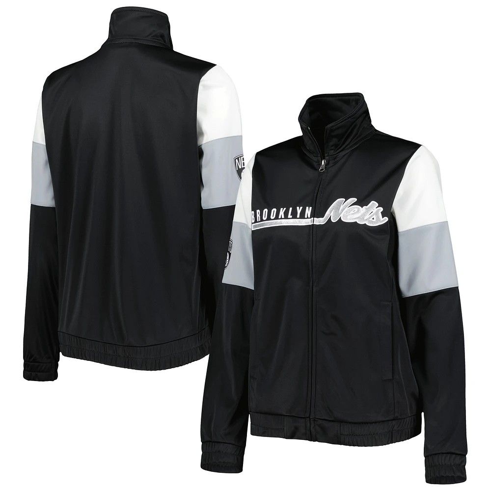 Veste de survêtement zippée pour femme G-III 4Her by Carl Banks Brooklyn Nets Change Up Noir