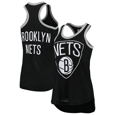 Débardeur noir Brooklyn Nets Showdown Burnout pour femme G-III 4Her by Carl Banks