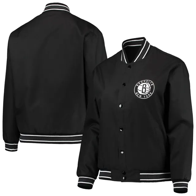 JH DESIGN Women's JH Design Black Chicago Cubs Plus Size Poly Twill  Full-Snap Jacket