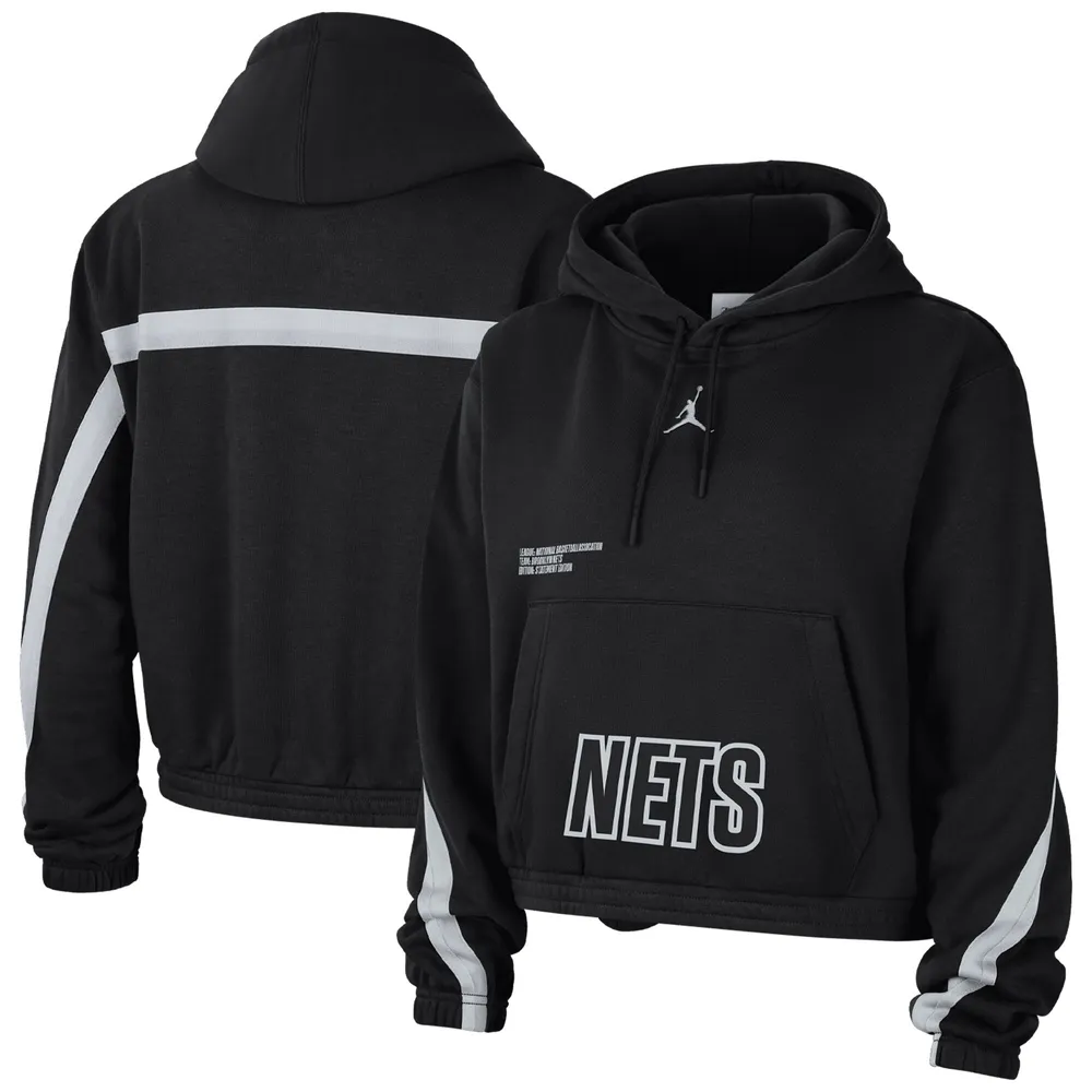 Men's Brooklyn Nets Jordan Brand Black Courtside Statement Edition Pullover  Hoodie