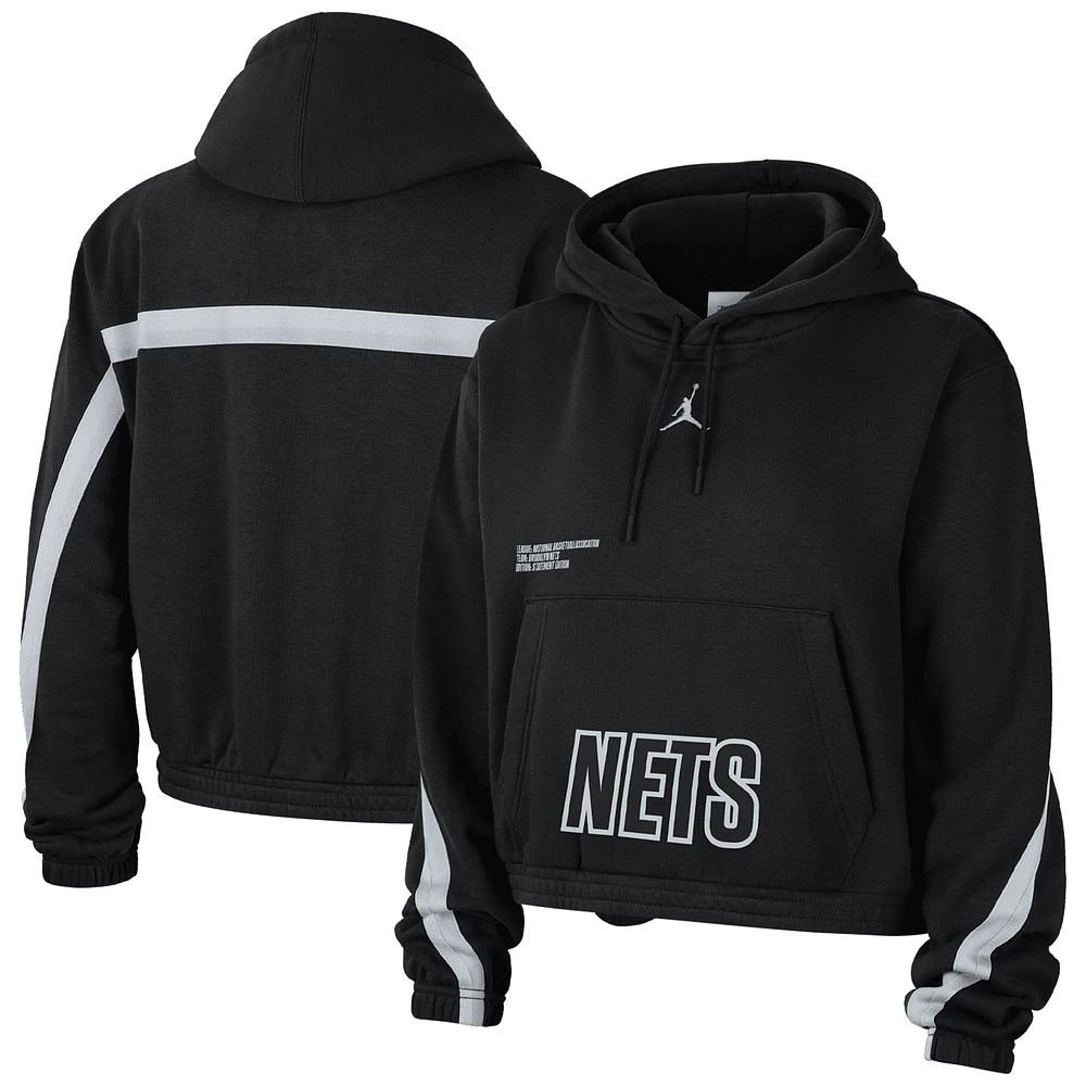 Sweat à capuche Jordan Brand Brooklyn Nets Courtside Statement Edition pour femme, noir