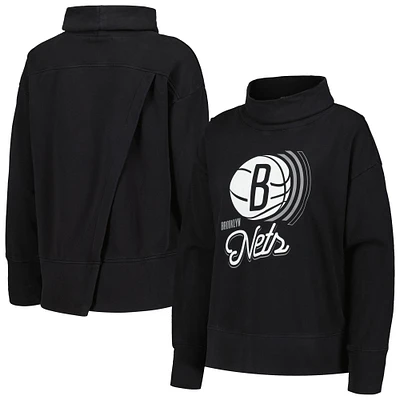 Sweat-shirt noir Levelwear pour femmes des Brooklyn Nets Sunset