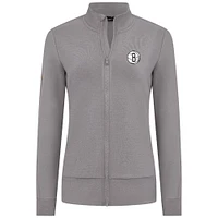 Veste zippée intégrale grise Shine des Brooklyn Nets pour femme Levelwear