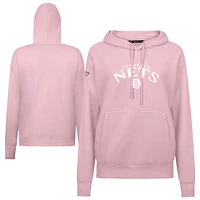Sweat à capuche rose clair pour femme Levelwear Brooklyn Nets, motif fête des mères, arqué