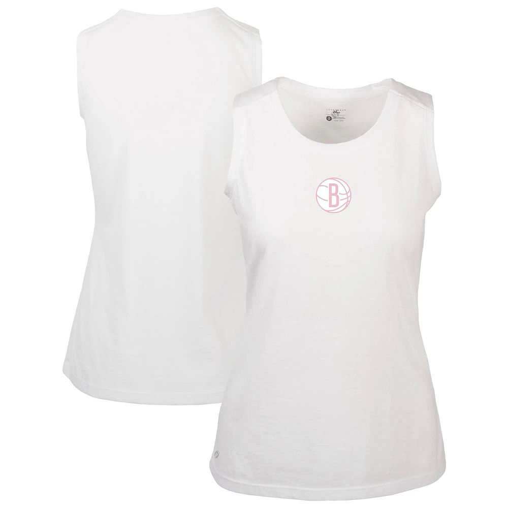 Women's Levelwear  White Brooklyn Nets Mother's Day Macy Core Logo Tank Top