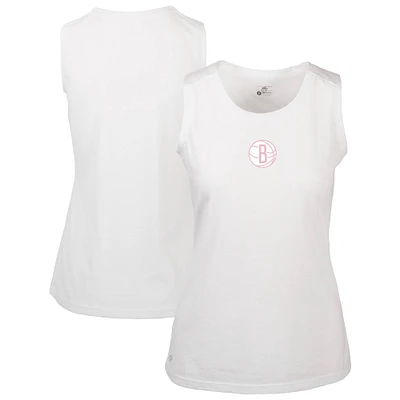 Women's Levelwear  White Brooklyn Nets Mother's Day Macy Core Logo Tank Top