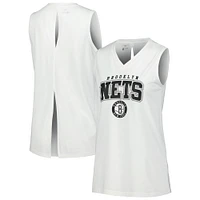 Débardeur blanc Levelwear Brooklyn Nets Paisley Peekaboo pour femmes