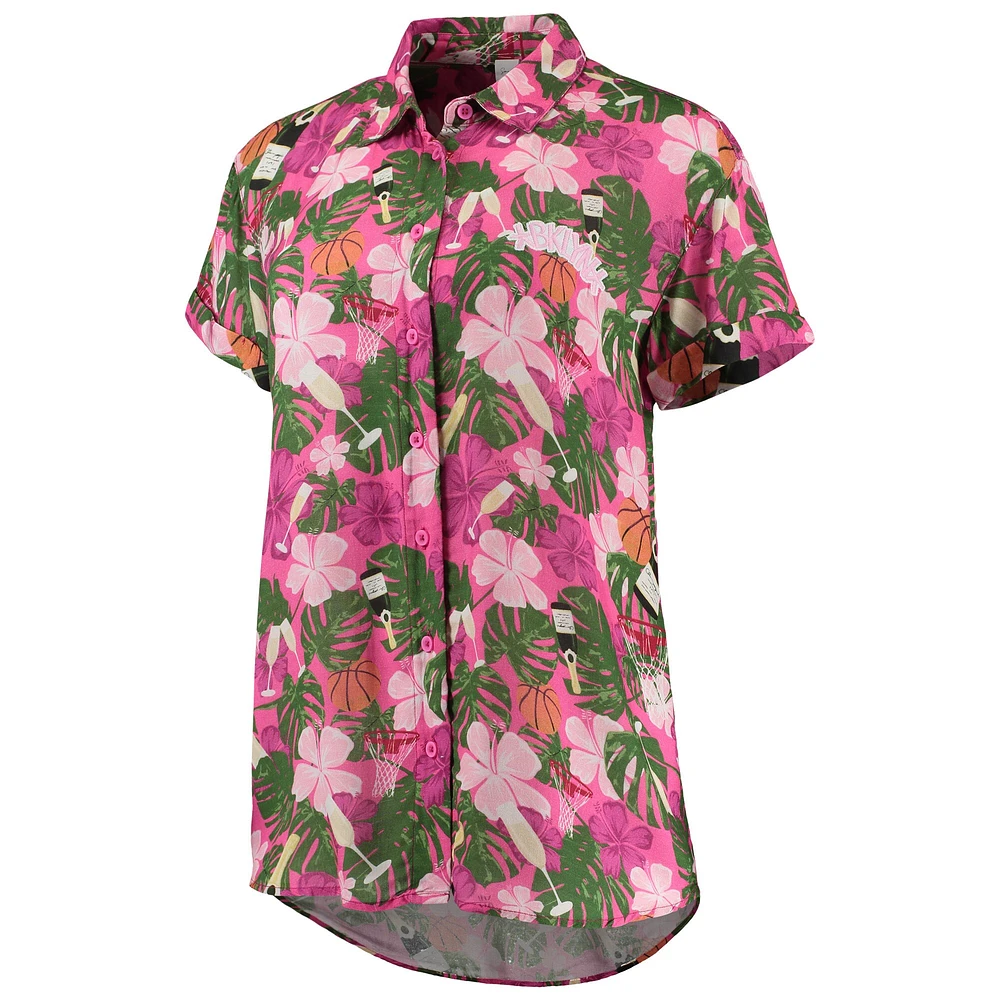 Women's Lusso Pink Brooklyn Nets Finley-Frankie Party Top & Shorts Set
