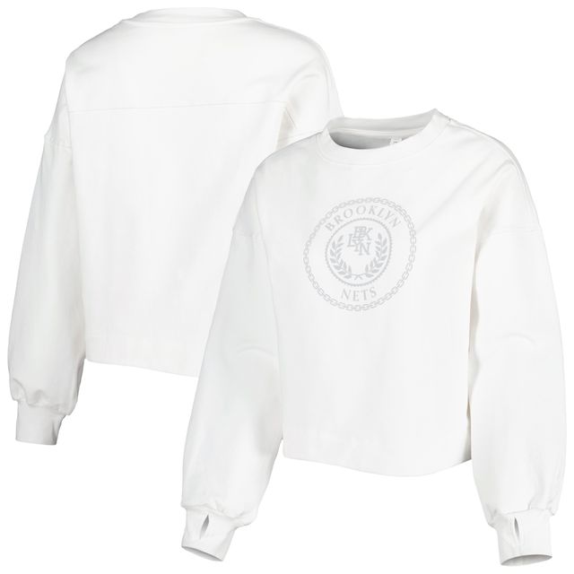 Sweat-shirt à enfiler Lola Ball and Chain Brooklyn Nets pour femme, blanc Lusso